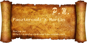 Pasztercsák Martin névjegykártya